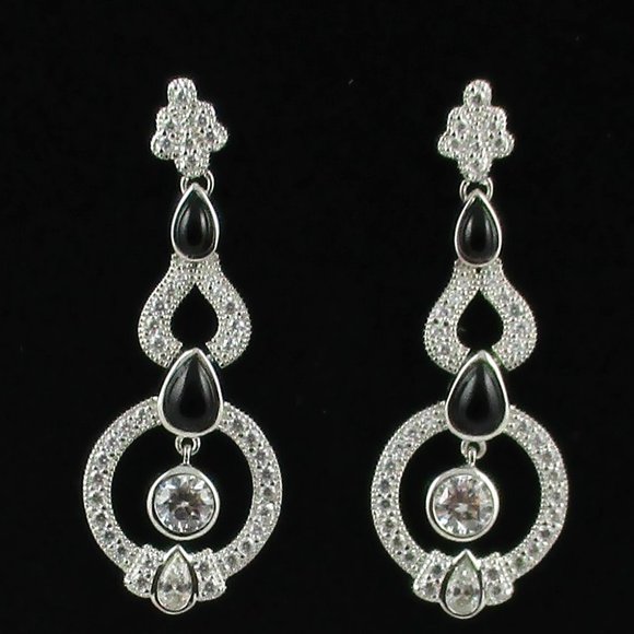 Xavier Absolute & Black Agate Drop Earrings - Picture 4 of 4